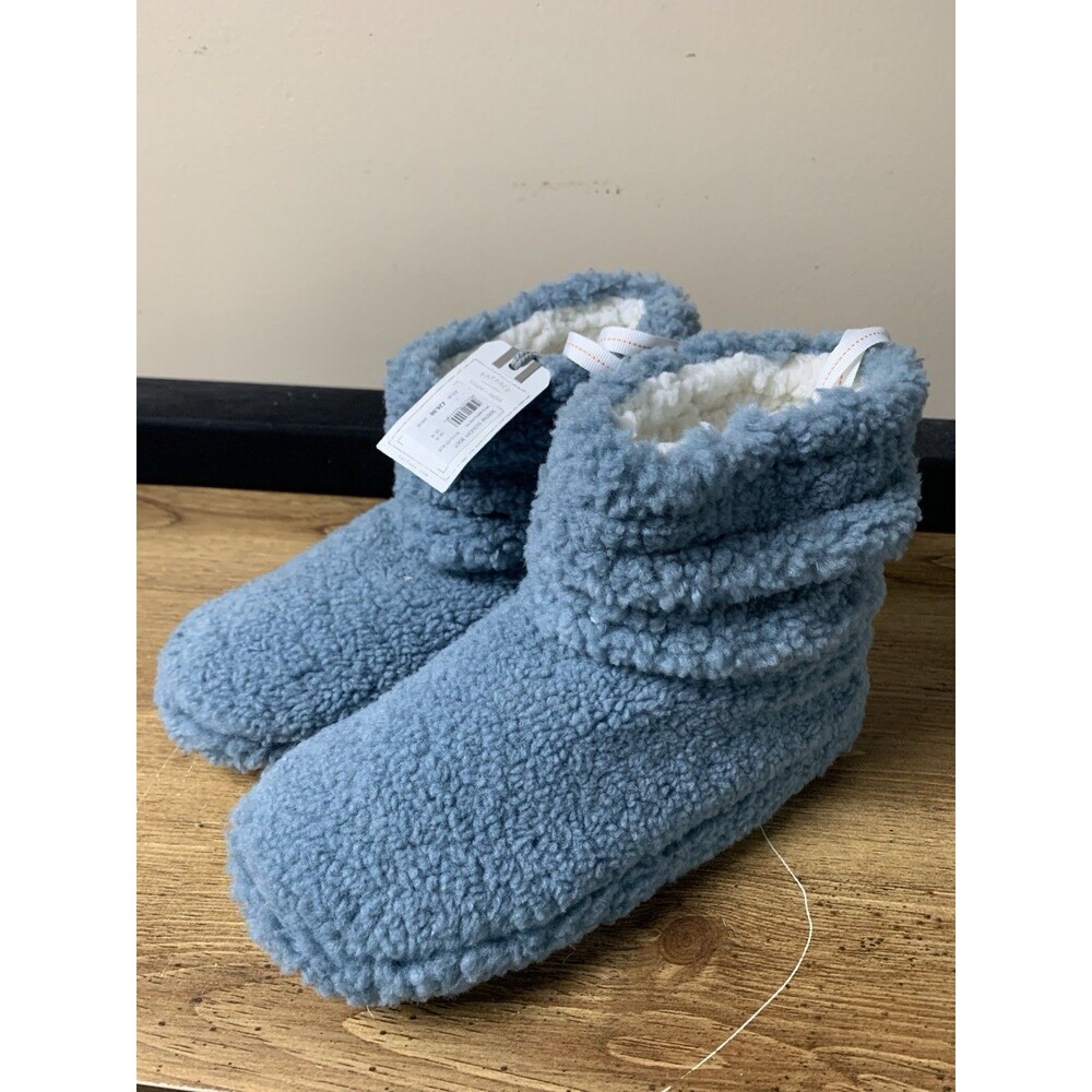 FATFACE Slippers Serena Slouchy Boot Size Medium (5-6) Slate Blue Soft Comfy